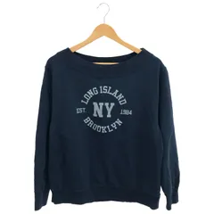 JOURNAL STANDARD relume (ジャーナルスタンダードレリューム) ■■ ③ 25070462802010 オフショルロゴスウェット レディース ネイビー FREE