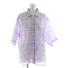 B&Y ユナイテッドアローズ BEAUTY&YOUTH ビューティー&ユース シャツ ブラウス 半袖 ボーダー柄 紫 パープル /RR