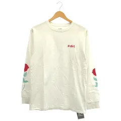 X-girl (エックスガール) ① 105203011014 ROSE SLEEVE L/S TEE  レディース ホワイト M