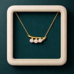 【上品×個性】3連パールネックレス 真珠 淡水パール 小粒 アシンメトリー S925チェーン K14コーティング ゴールド 金属アレルギー対応