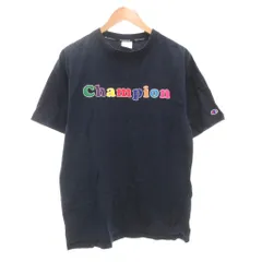 チャンピオン CHAMPION Tシャツ 半袖 M クルーネック ロゴ プリント 紺 ネイビー /AE