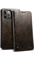 iPhone 15 Pro Max ケース 手帳型 カード収納 iphone15 ProMax カバー  カード入れ 財布型 スタンド機能 マグネット式 本革 レザー スマホケース 軽量 薄型 防塵 耐衝撃 保護 レザー アイホン 6.7対応 ブラック茶