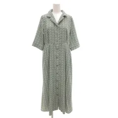 ケイビーエフ KBF アーバンリサーチ 美品 ワンピース F マキシ ロング 5分袖 総柄 花柄 緑 グリーン /AE