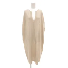 ノーブル NOBLE 美品 ワンピース マキシ ロング 半袖 キーネック ベージュ /AE