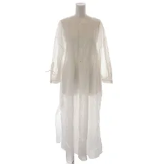 マカフィー MACPHEE トゥモローランド シャツワンピース 36 白 ロング ノーカラー /RE