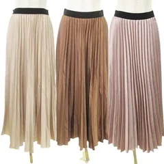 フリーズマート Free's Mart 美品 タグ付あり 3点 セット 色違い プリーツ スカート おまとめ ひざ下丈 無地 F 茶系 ブラウンカラー