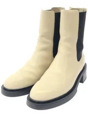 Le Talon (ルタロン) ⑤ レザーモールドチェルシーショートブーツ レディース ホワイト L