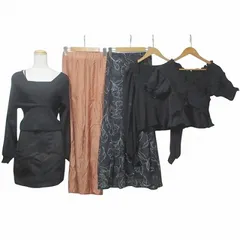 グレイル GRL 美品 6点セット 衣類 まとめ ニット カットソー スカート パンツ 刺繡 花柄 無地 半袖 長袖 S～M 黒 茶 X