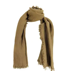 アソースメレ asauce meler リネン100 大判 フリンジストール レディース ONE SIZE 