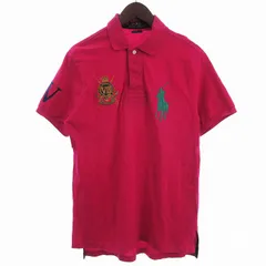 ポロ ラルフローレン POLO RALPH LAUREN カスタムフィット ポロシャツ 半袖 ビッグポニー 刺繍 ピンク系 M ■ECT