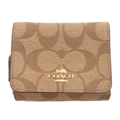 コーチ COACH シグネチャー スモール トライフォールド ウォレット 三つ折り財布 F41302 ベージュ ピンク系
