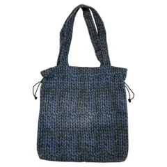 LIMI feu(リミフゥ) Knit Trompe l'oeil Print Tote Bag ニット トロンプルイユ プリント トート バッグ ブルー×ブラックのサムネイル