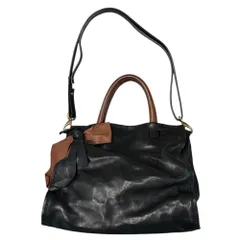 ANDREA MABIANI(アンドレアマビアーニ) 2WAY Leather Shoulder Bag リボン レザー ショルダー バッグ ブラック イタリア製