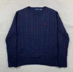 ポロ ラルフローレン ネイビー ケーブル ニット 正規品