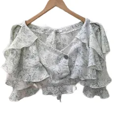 スナイデル SNIDEL 美品 フリルティアードクロップドブラウス 半袖 総柄 F ミント SWFB231140