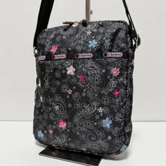 【激レア/ハワイ限定】LeSportsac レスポートサック ルプティブーケ ショルダーバッグ クロスボディバッグ サコッシュ 肩掛け 斜め掛け 花 フラワー 刺繍 ブラック B404