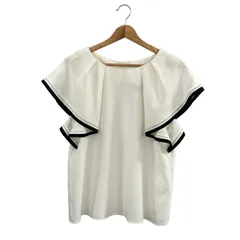 LANVIN en Bleu (ランバンオンブルー) ① 3576612 ラッフルシフォンブラウス レディース ホワイト 38