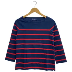 Le minor (ルミノア) ① パネルボーダー7分TEE レディース ネイビー×レッド FREE