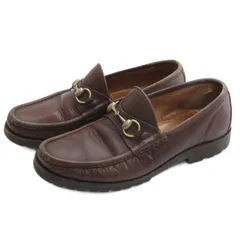 グッチ GUCCI ビットローファー レザー ブラウン 41.5E