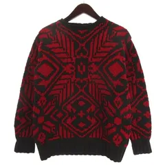 ラルフローレン RALPH LAUREN 総柄 ニット セーター レッド M