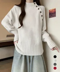 ニットトップス 体型カバー 長袖秋冬服