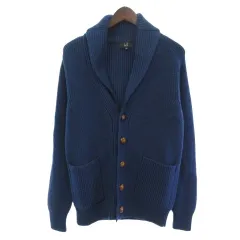 ダンヒル dunhill カーディガン ローゲージ ウール ショールカラー ブルー XSのサムネイル
