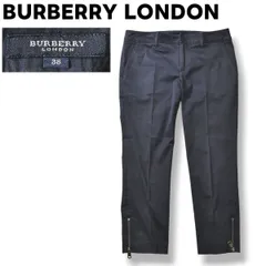 バーバリーロンドン BURBERRY チノパン 裾ファスナーデザイン 38 ネイビー ♪