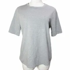 ランバン LANVIN COLLECTION 美品 カットソー Tシャツ 2935783 半袖 ロゴ ラインストーン ワンポイント 38 M相当 グレー X