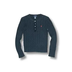 S ポロ ラルフローレン ケーブル編み ケーブル フリル ヴィンテージ ニット