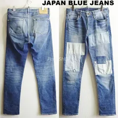 JAPAN BLUE JEANS　ジャパンブルージーンズ　W77cm / W28 / S　CALIF. Malibu　ストレッチ　スリム　パッチワーク加工　メンズ　インディゴ　日本製