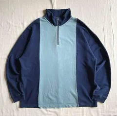 希少　archive　アーカイブ　X-LARGE　エクストララージ　ワンポイント胸ロゴ刺繍　ハーフジップ　スウェット　トレーナー　ツギハギ　配色切替　XL　Y2K　ストリート　one₋point logo color switching sweat shirt