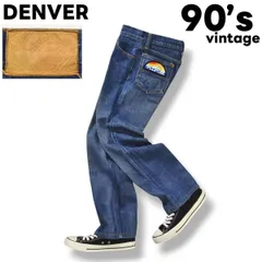 90s ヴィンテージ USA製 DENVER ストレート デニム パンツ ジップフライ ジーンズ ジーパン Gパン 29 インディゴ アメリカン カジュアル ウェア メンズ