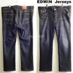 エドウィン　ジャージーズ　W114cm / 3XL 相当　メンズ　ER03　ストレート　ストレッチデニム　ブラック　ビッグサイズ