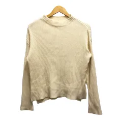 アメリカンホリック AMERICAN HOLIC ニット セーター リブ スタンドカラー 無地 長袖 F 白 オフホワイト