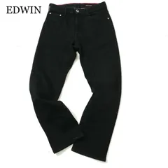 EDWIN エドウィン JMH03W WILD FIRE★ ジャージーズ 防風 裏起毛 ストレッチ デニム パンツ ジーンズ Sz.M メンズ 黒 バイク