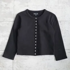アニエスベー agnes b. ☆ カーディガンプレッション コットン T2 日本製 スナップボタン 裏起毛 カーディガン 黒 ブラック
