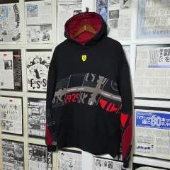 PUMA Ferrari BIG プリンティング レーシング バイカラー WHO フードT
