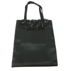 パサージュ ミニョン passage mignon 美品 フリル  ラインストーン ハンドバッグ トート 黒 ブラック