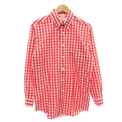 ブルックスブラザーズ BROOKS BROTHERS 美品 シャツ ギンガムチェック 長袖 M 赤 レッド 白 ホワイト /YJ