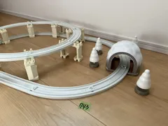 【743】プラレール　雪国レールセット　白　橋脚　木　トンネル