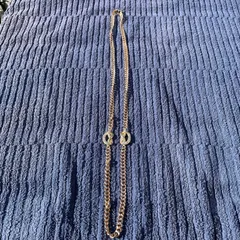 ロングネックレス ラインストーン ゴールド ヴィンテージ 47cm