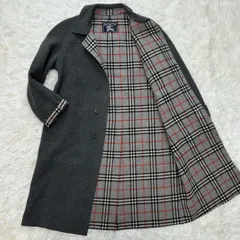 【極美品/M】BURBERRYS バーバリーズ チェスターコート ロングコート アウター ジャケット ウール メガノバチェック グレー 灰色 フォーマル ビジネス カジュアル 通勤 通学 入学式 入園式 卒園式 卒業式 メンズ