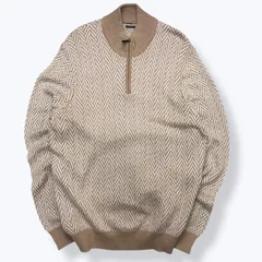 2000s Perry Ellis Half Zip Herringbone Cotton Knit 【XL】 2000年代 y2k ペリーエリス ハーフジップ コットン ニット ヘリンボーン 古着 ヴィンテージ