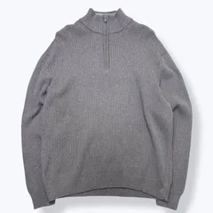2000s Calvin Klein Half Zip Cotton Knit Sweater 【XXL】 2000年代 y2k カルバンクライン コットン ハーフジップ ニット グレー 古着 ヴィンテージ vintage