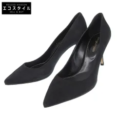 Sergio Rossi セルジオロッシ 美品 スエード ヒールパンプス レディース 黒 ブラック 36 1/2 36 1/2