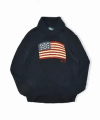 90's Polo RalphLauren 星条旗 コットンリネン ニット L