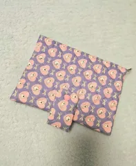 紫色の猫 キルティング ブックカバー