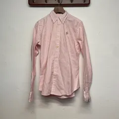 ポロラルフローレン (ウィメンズ) スリムフィット ピンク オックスフォード シャツ