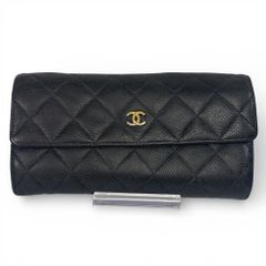 CHANEL ダブルボタン長財布 キャビアスキン 内側がドット♡】シャネル 長財布 キャビアスキン (CHANEL/長財布