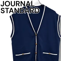 ジャーナルスタンダード JOURNAL STANDARD レディース ベスト ジレ L ノースリーブ ネイビー 白トリム 金ボタン Vネック プレッピー クラシック きれいめ 上品 正規品 001341H